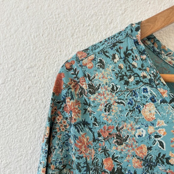 Peruvian Connection Ditsy Floral Dress Womens Size M Ruffle Cottage Preppy Beach - Picture 3 of 8